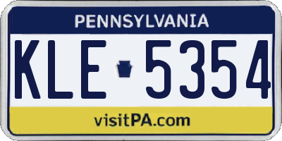 PA license plate KLE5354