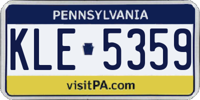 PA license plate KLE5359