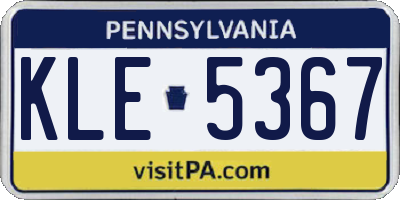 PA license plate KLE5367