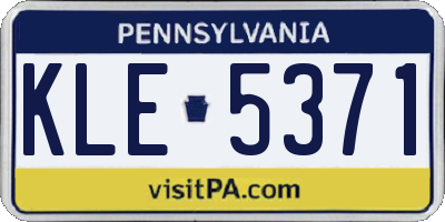 PA license plate KLE5371