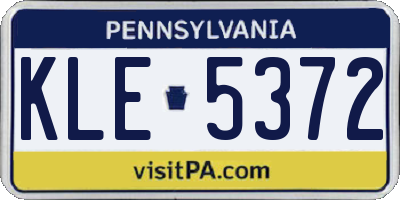 PA license plate KLE5372