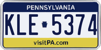 PA license plate KLE5374