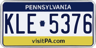 PA license plate KLE5376