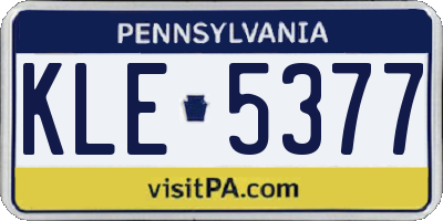 PA license plate KLE5377