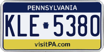 PA license plate KLE5380