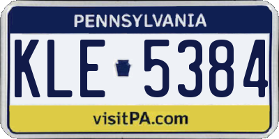 PA license plate KLE5384