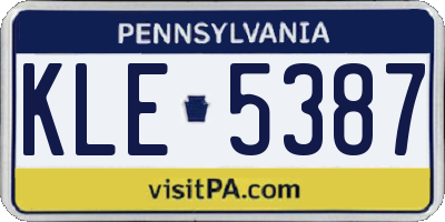 PA license plate KLE5387
