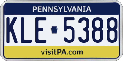 PA license plate KLE5388