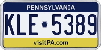 PA license plate KLE5389