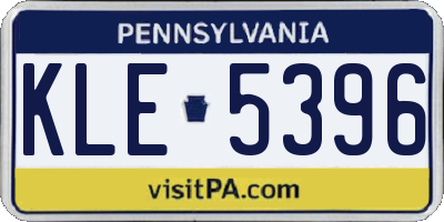 PA license plate KLE5396