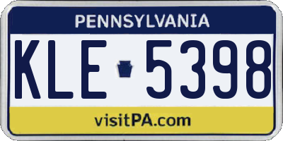 PA license plate KLE5398
