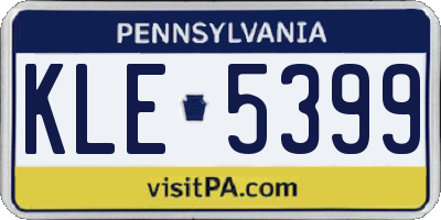 PA license plate KLE5399