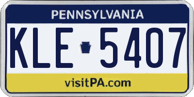 PA license plate KLE5407