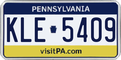 PA license plate KLE5409