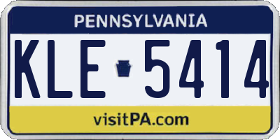 PA license plate KLE5414