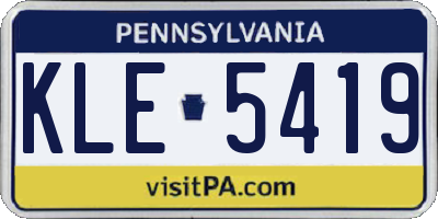 PA license plate KLE5419