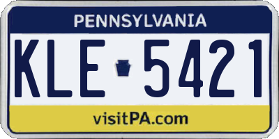 PA license plate KLE5421