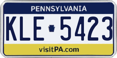 PA license plate KLE5423