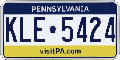 PA license plate KLE5424