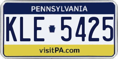 PA license plate KLE5425