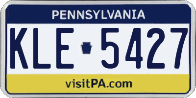 PA license plate KLE5427