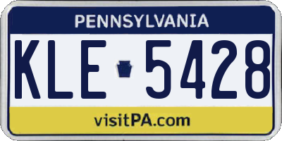 PA license plate KLE5428