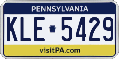 PA license plate KLE5429