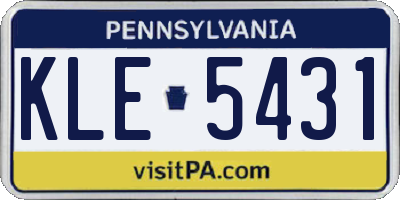 PA license plate KLE5431