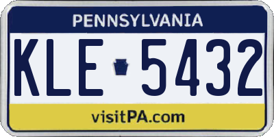 PA license plate KLE5432