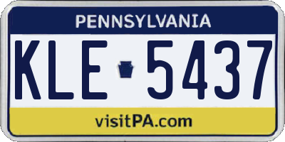 PA license plate KLE5437