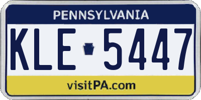 PA license plate KLE5447