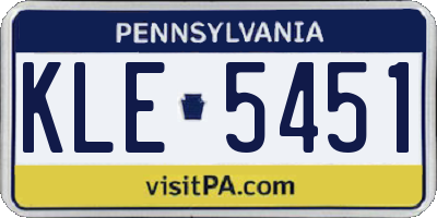 PA license plate KLE5451