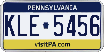 PA license plate KLE5456