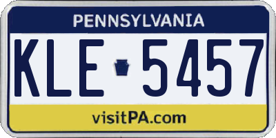 PA license plate KLE5457