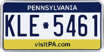 PA license plate KLE5461