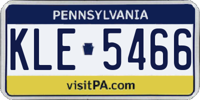 PA license plate KLE5466