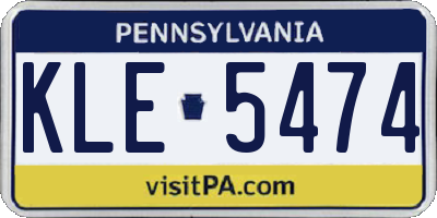 PA license plate KLE5474