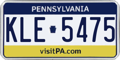 PA license plate KLE5475