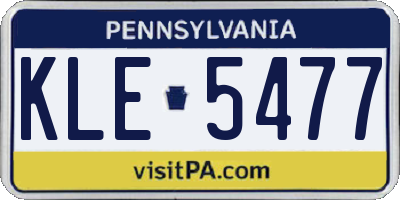 PA license plate KLE5477