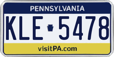 PA license plate KLE5478