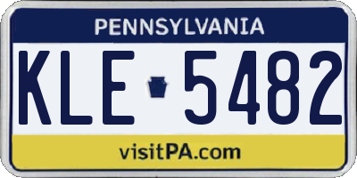 PA license plate KLE5482