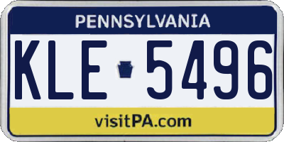 PA license plate KLE5496