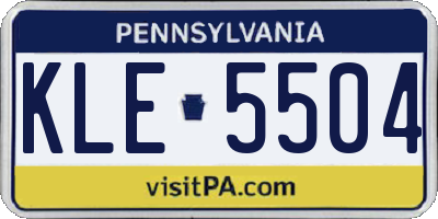 PA license plate KLE5504