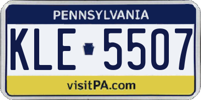 PA license plate KLE5507