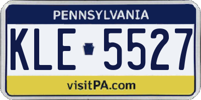PA license plate KLE5527