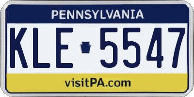 PA license plate KLE5547