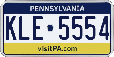 PA license plate KLE5554