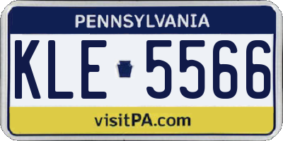PA license plate KLE5566