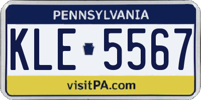 PA license plate KLE5567