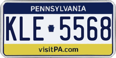 PA license plate KLE5568
